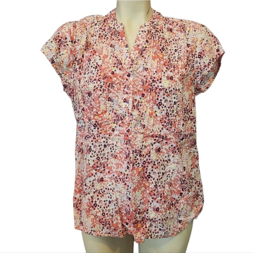 Bit & Bridle Floral Women's Blouse - Pink and Purple‎ Size Medium